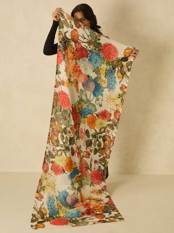 Botanical Wool Print Scarf