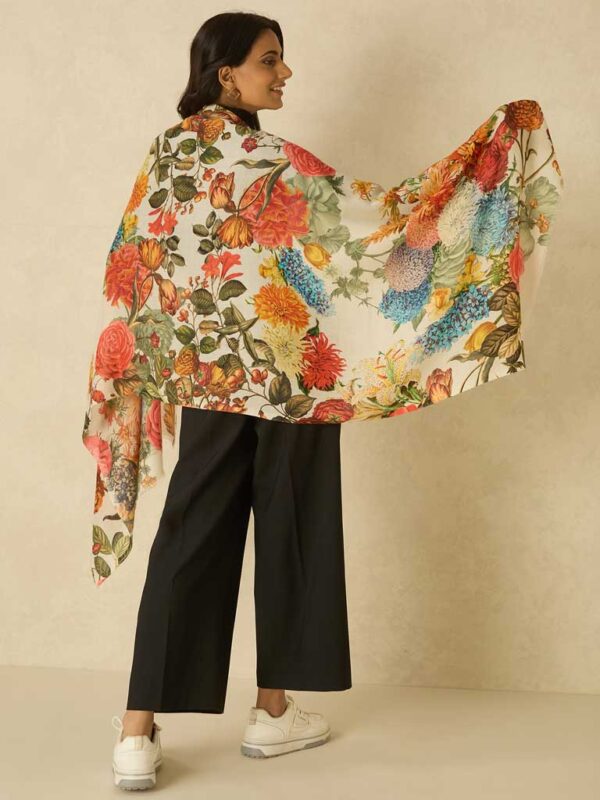 Botanical Wool Print Scarf