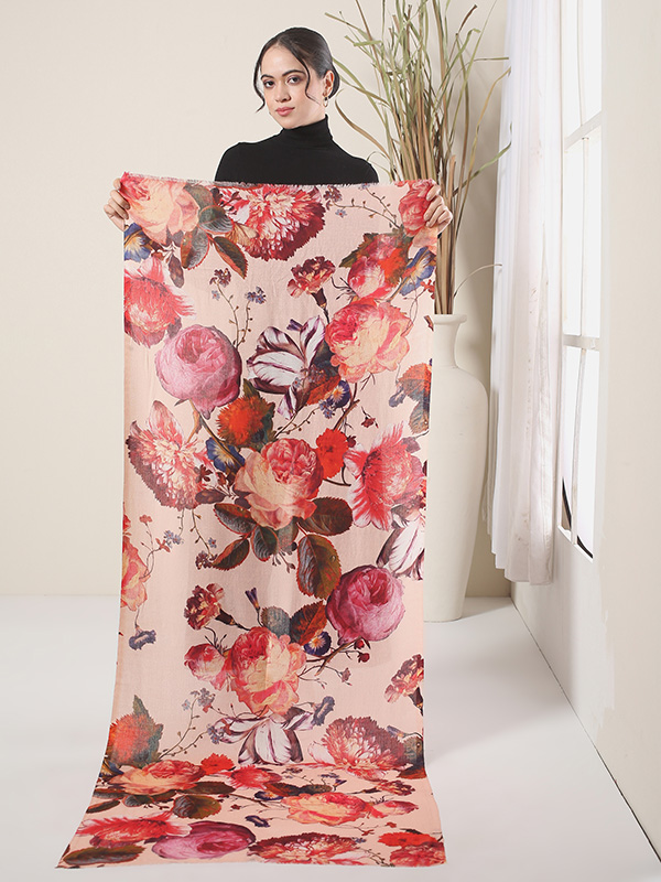 Botanical Wool Print Scarf