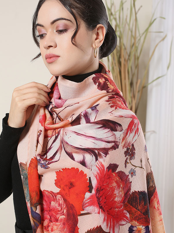 Botanical Wool Print Scarf