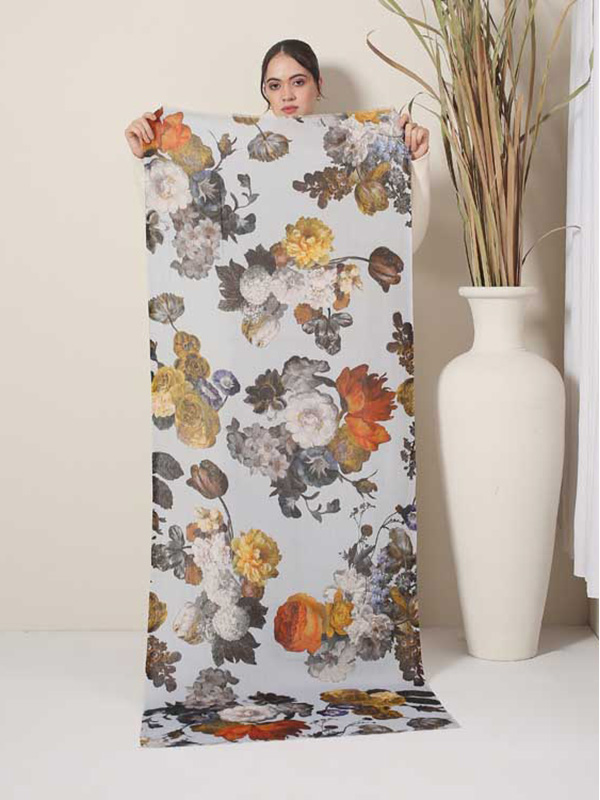 Botanical Wool Print Scarf