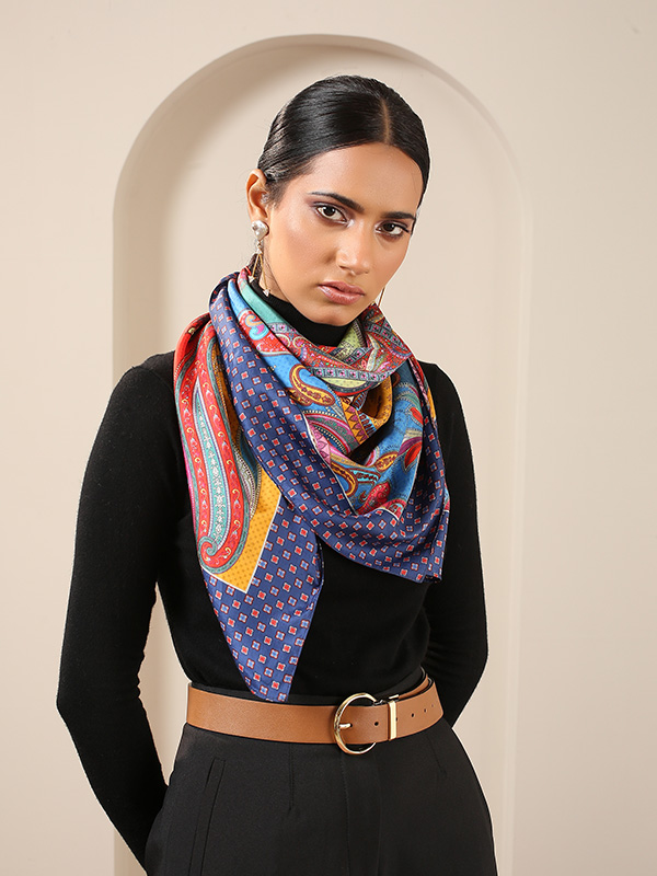 Silk Paisley Foulard Carré"