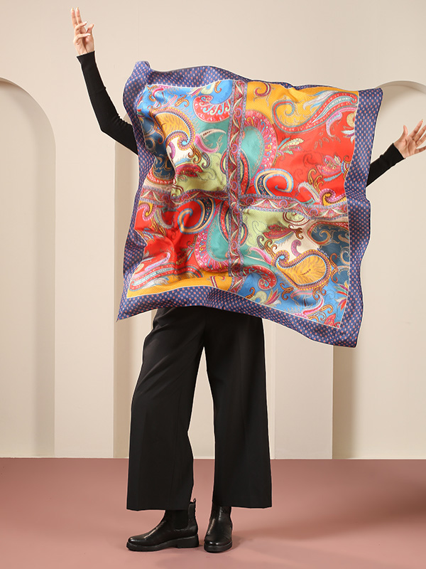 Silk Paisley Foulard Carré"
