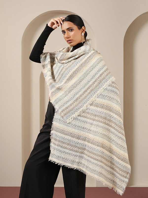 Lambs Wool Stripes Scarf