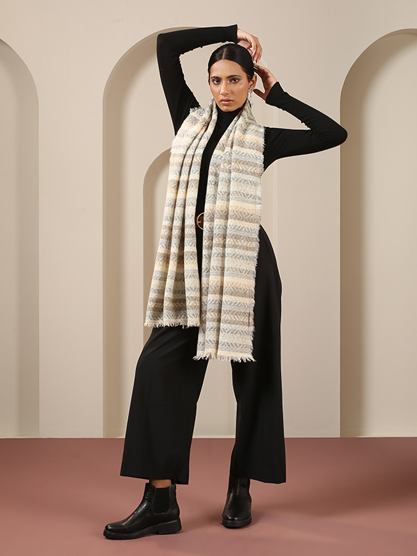 Lambs Wool Stripes Scarf