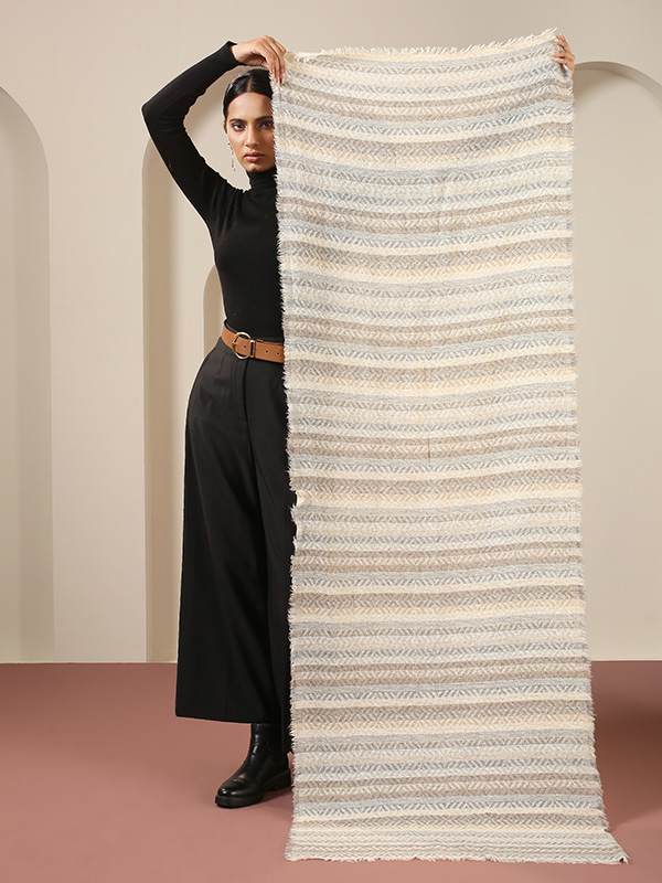 Lambs Wool Stripes Scarf