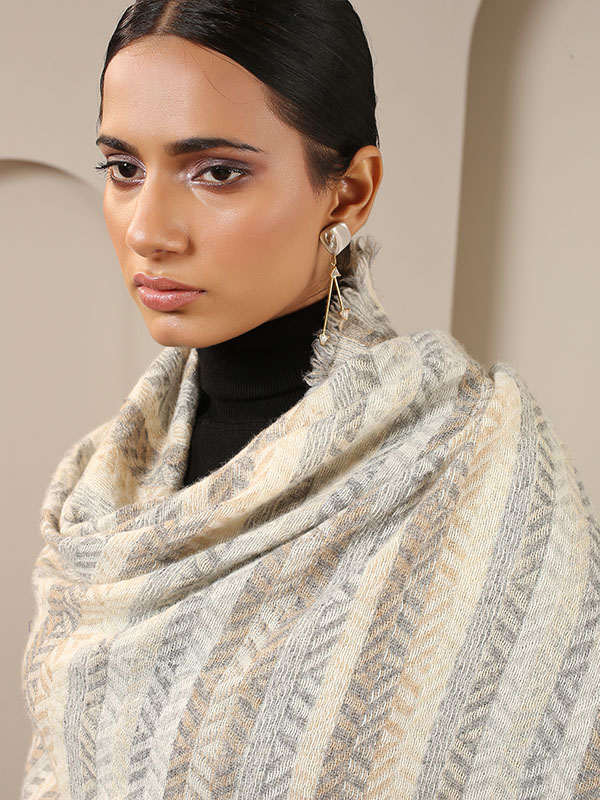 Lambs Wool Stripes Scarf