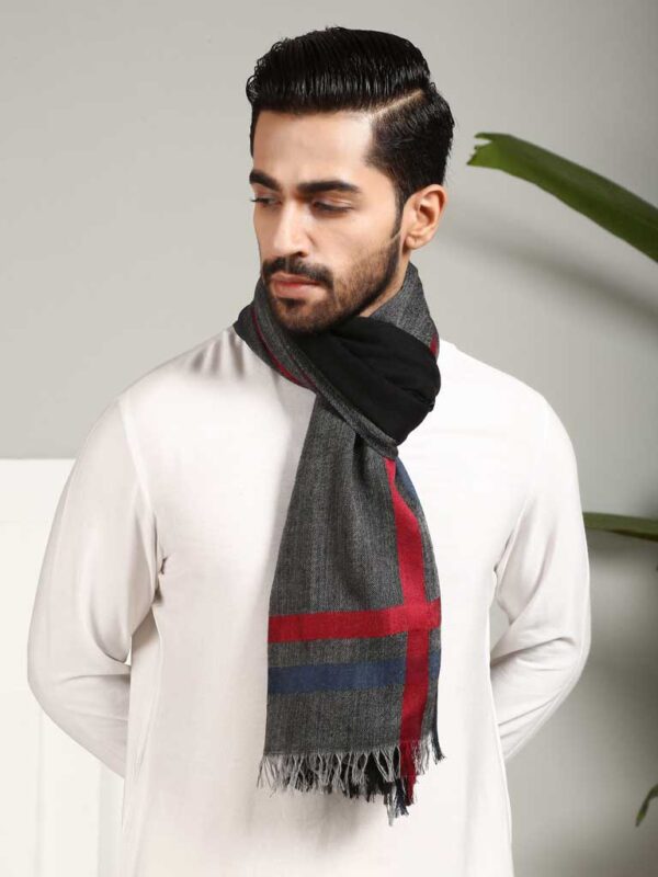 Wool Silk Checks Scarf Unisex