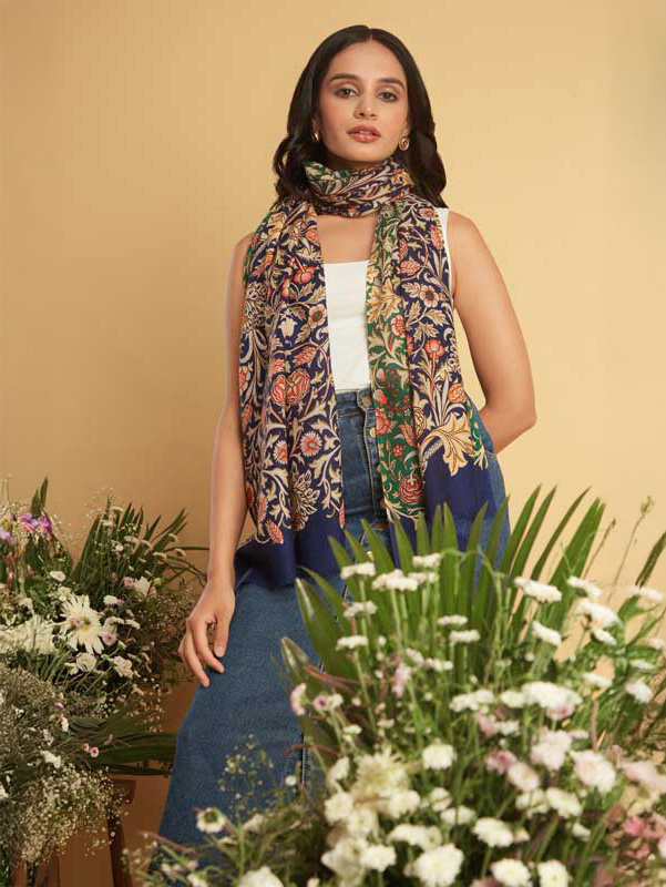 Interflora Print Wool Scarf