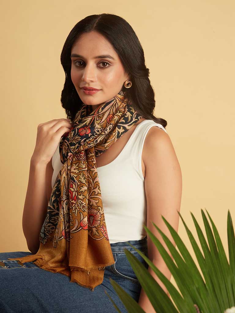 Interflora Print Wool Scarf