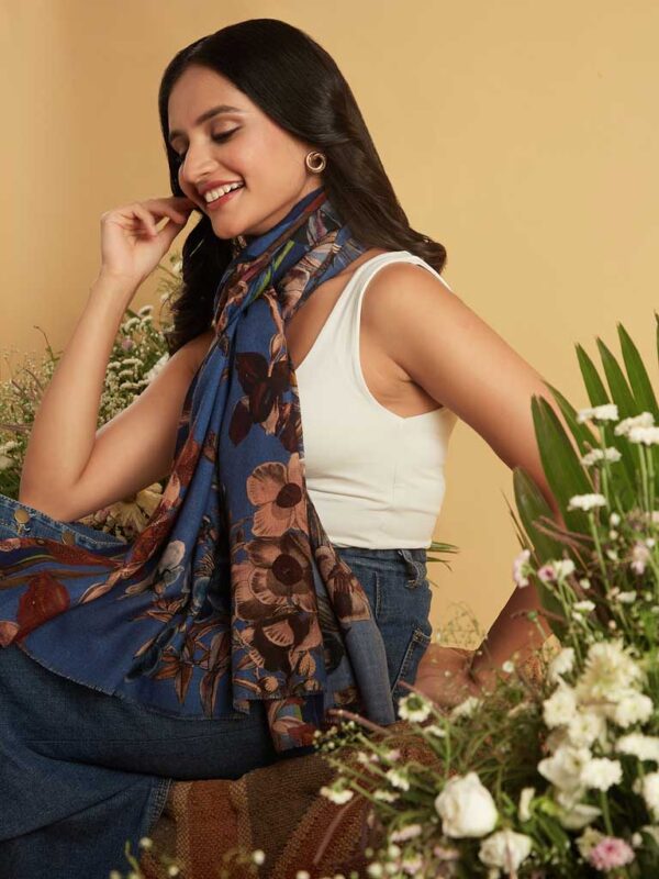 Interflora Print Wool Scarf