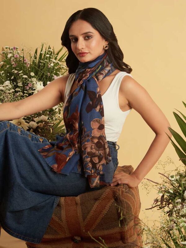 Interflora Print Wool Scarf