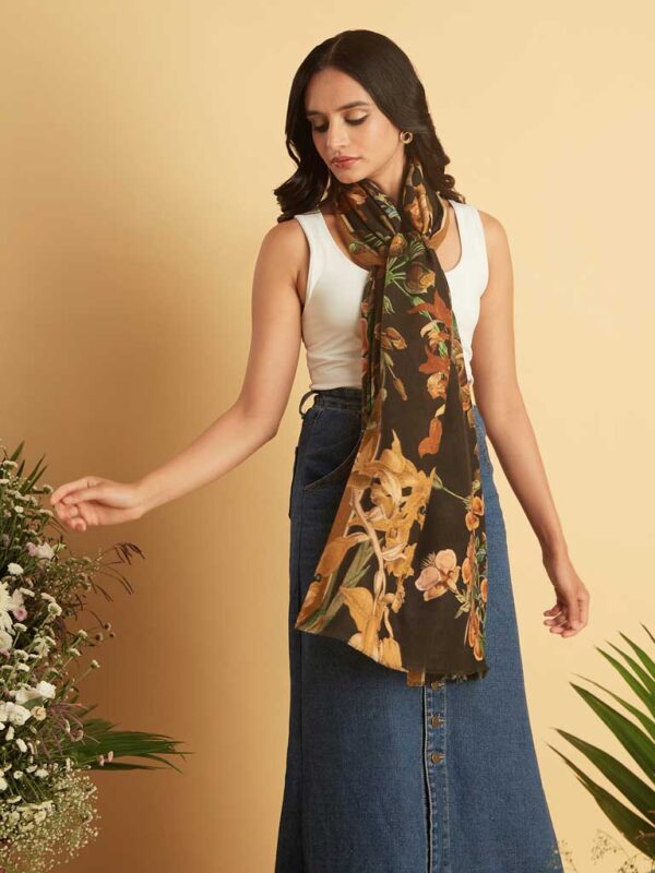 Interflora Print Wool Scarf