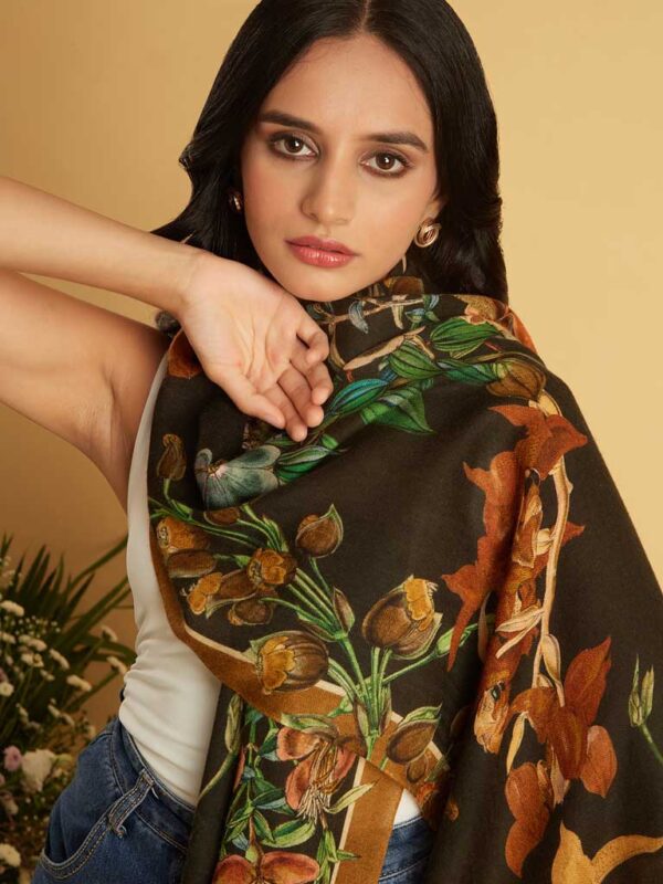 Interflora Print Wool Scarf