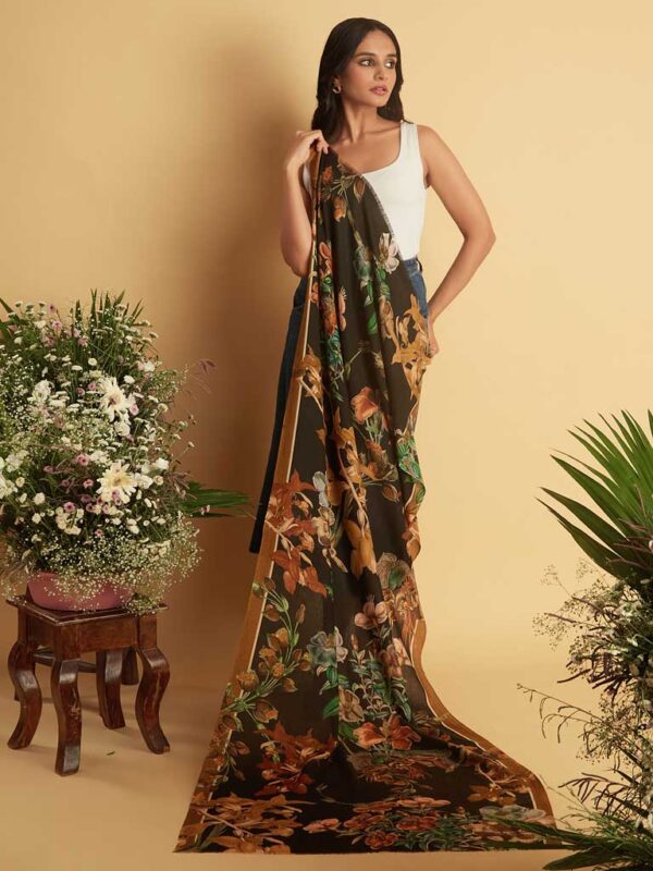 Interflora Print Wool Scarf