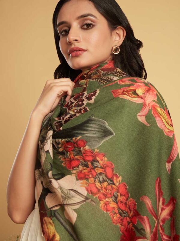 Interflora Print Wool Scarf