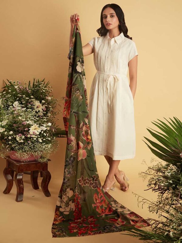 Interflora Print Wool Scarf