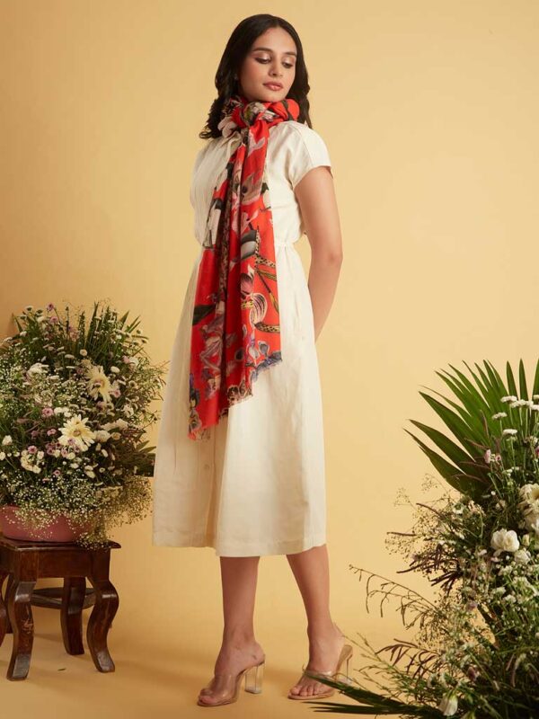 Interflora Print Wool Scarf