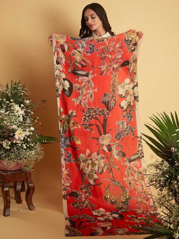 Interflora Print Wool Scarf