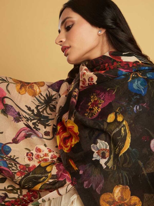 Interflora Print Wool Scarf