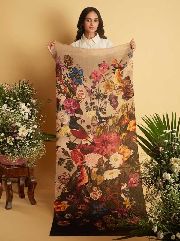 Interflora Print Wool Scarf