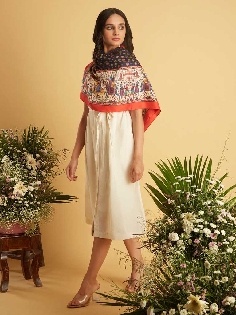 Silk Ethnic Foulard Carré"