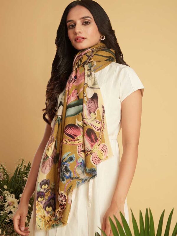 Interflora Print Wool Scarf