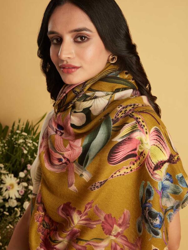 Interflora Print Wool Scarf