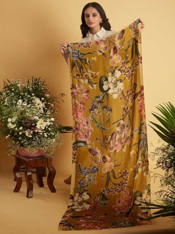 Interflora Print Wool Scarf