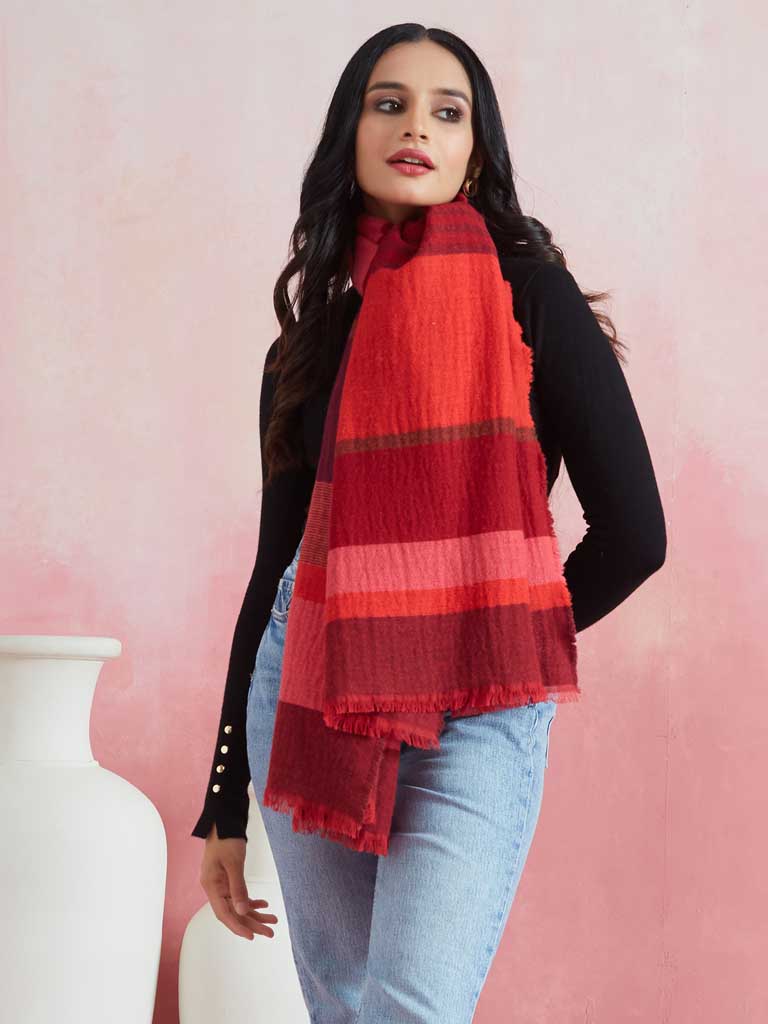 Lambs Wool Stripes Scarf