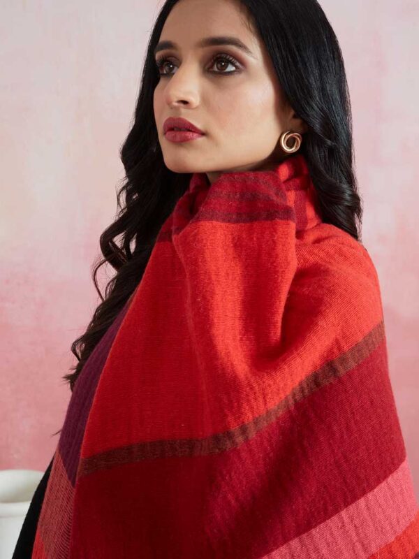 Lambs Wool Stripes Scarf