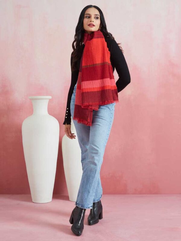 Lambs Wool Stripes Scarf