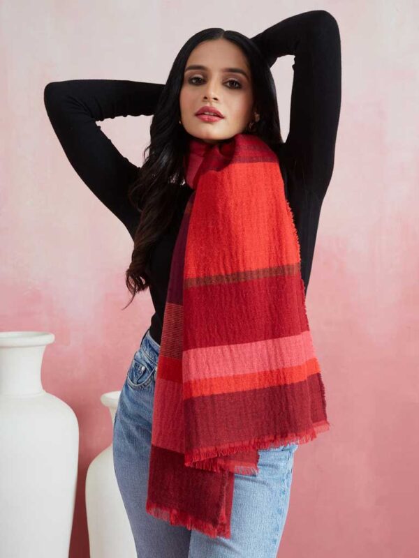 Lambs Wool Stripes Scarf