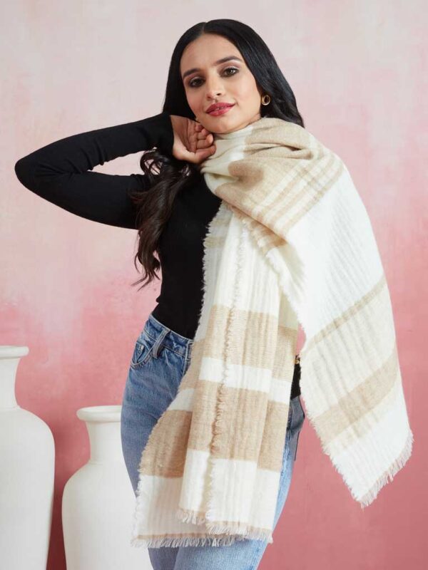 Lambs Wool Stripes Scarf