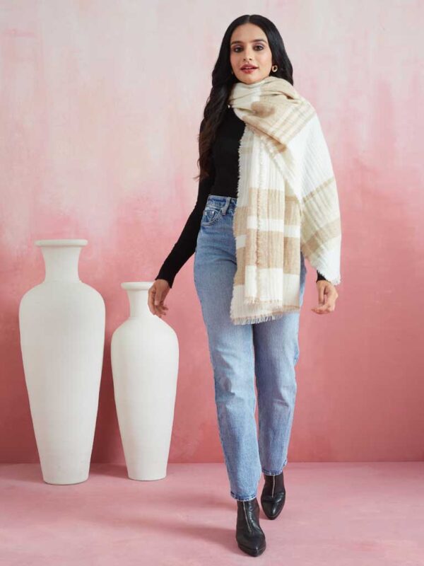 Lambs Wool Stripes Scarf