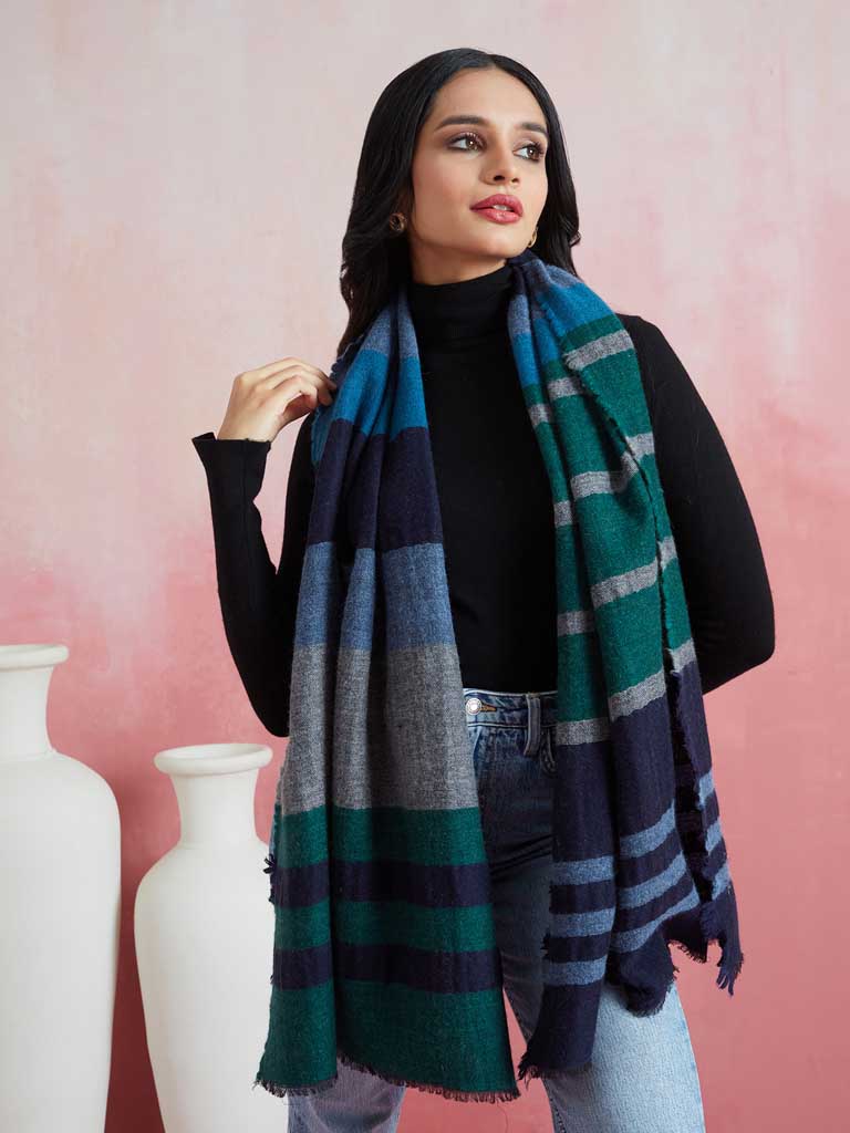 Lambs Wool Stripes Scarf
