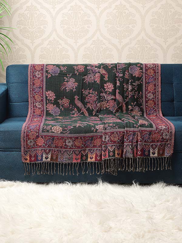 Birds & Flowers Merino Wool Throw