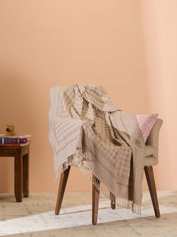 Houndstooth Fine Wool Throw