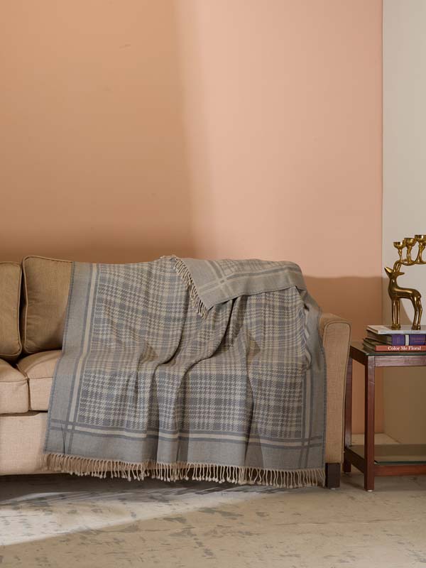 Gingham Checks Fine Wool Throw