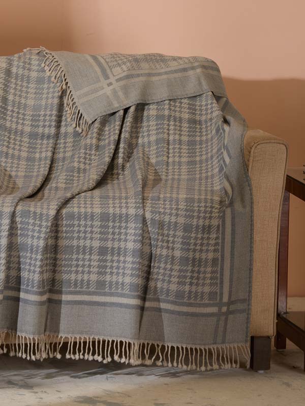 Gingham Checks Fine Wool Throw