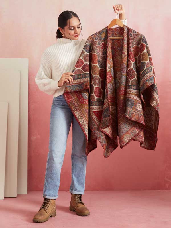 Boho Weave Ruana/ Cape