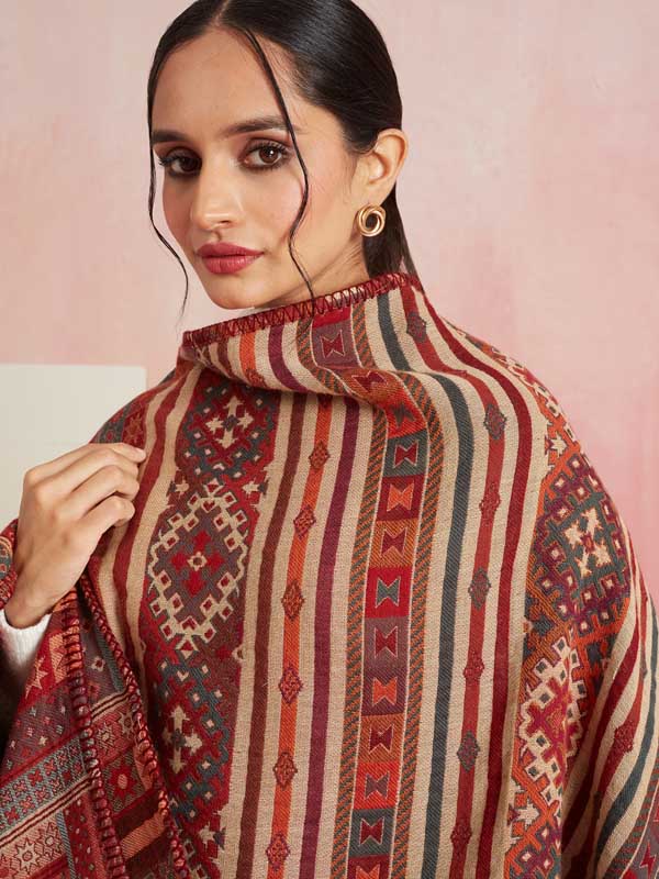 Aztec Weave Ruana/ Cape