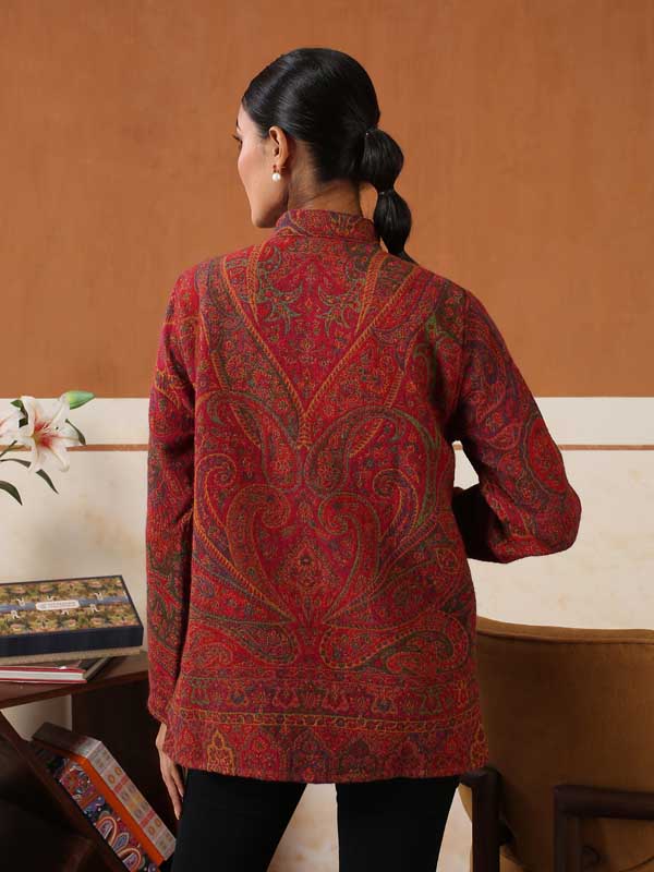 Almond Paisley Japanese Collar Jacket