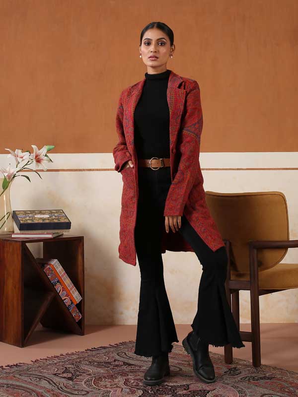 Almond Paisley Long Jacket