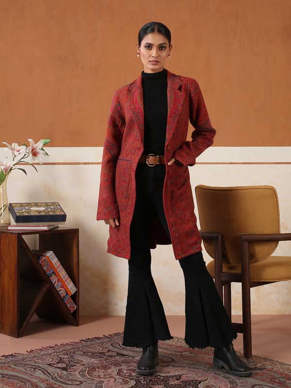 Almond Paisley Long Jacket