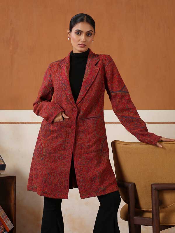 Almond Paisley Long Jacket