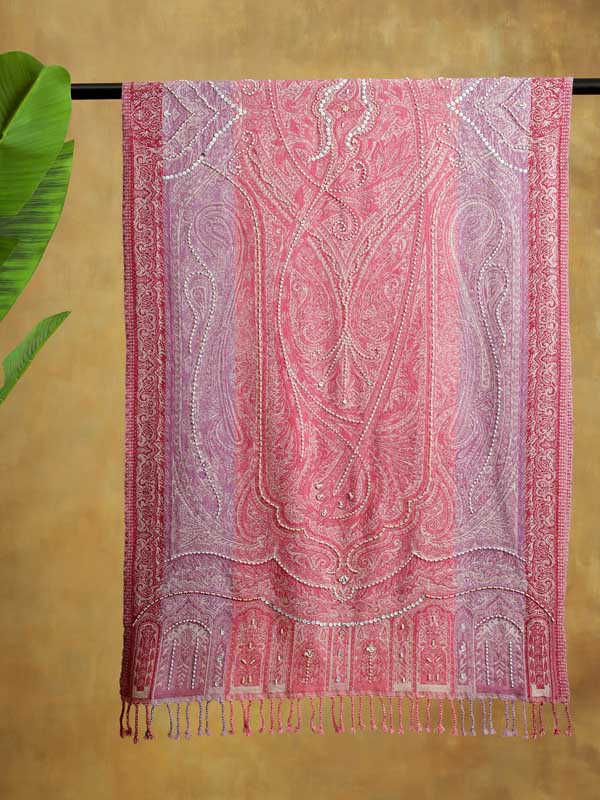 Almond Paisley Hand Bead Wrap - Mellow Rose