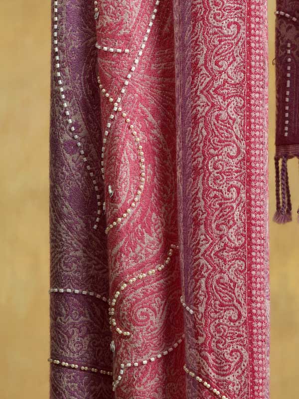 Almond Paisley Hand Bead Wrap - Mellow Rose
