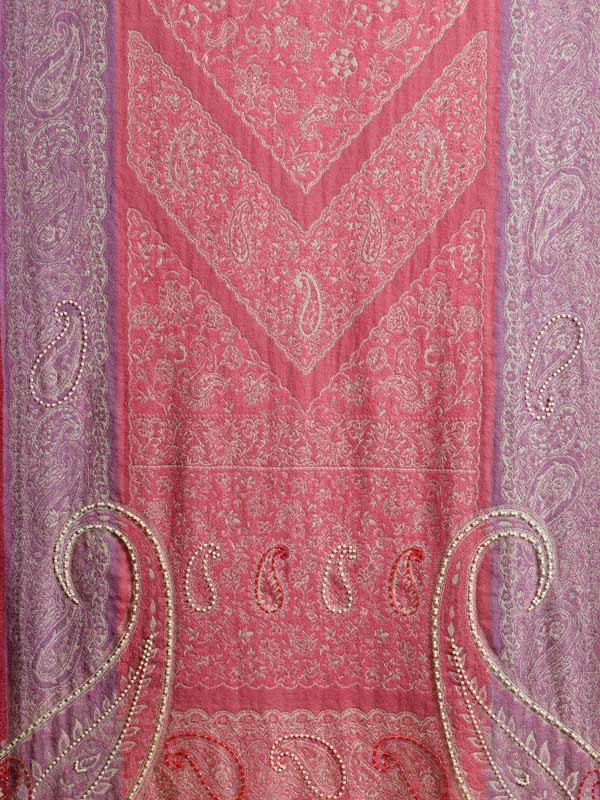 Paisley Fusion Hand Bead Wrap - Pearl Rose