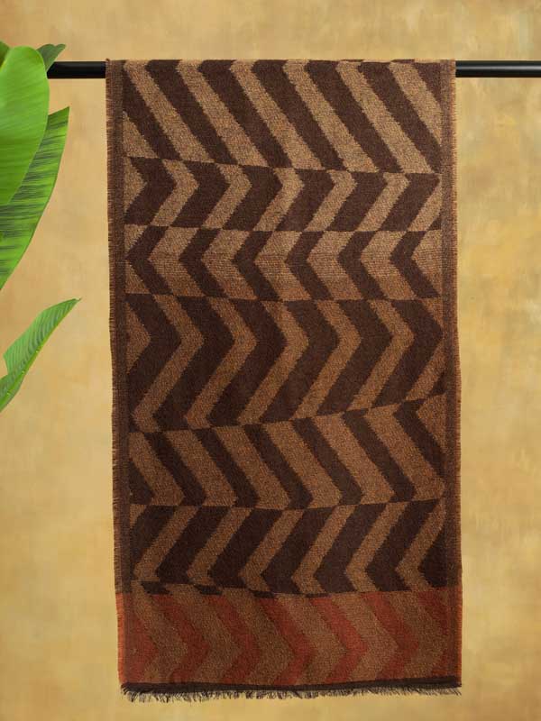 ZigZag Geo Wooly Scarf - Tashkent Taupe
